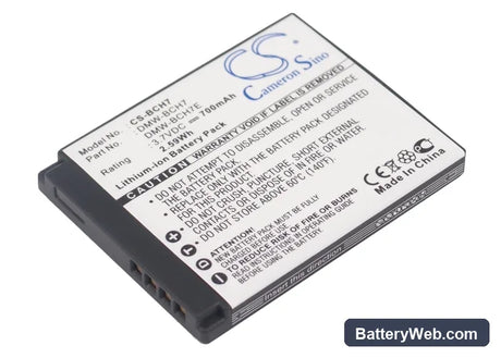 Panasonic Lumix  DMC-FP1 Replacement Battery, 3.7V, 690mAh, Li-ion 1