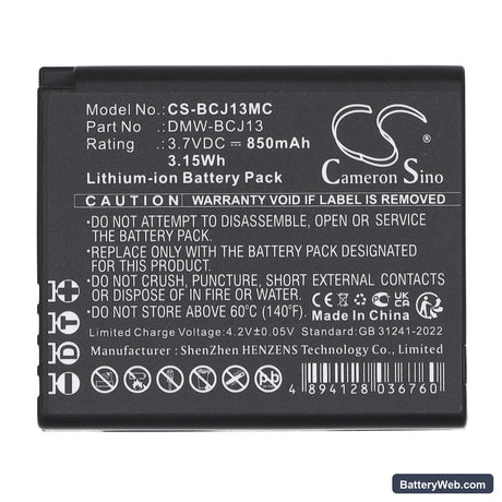Leica D-LUX5 Replacement Battery, 3.7V, 850mAh, Li-ion 5