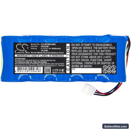 BCI Capnocheck plus Replacement Battery, 6V, 5000mAh, Ni-MH 3
