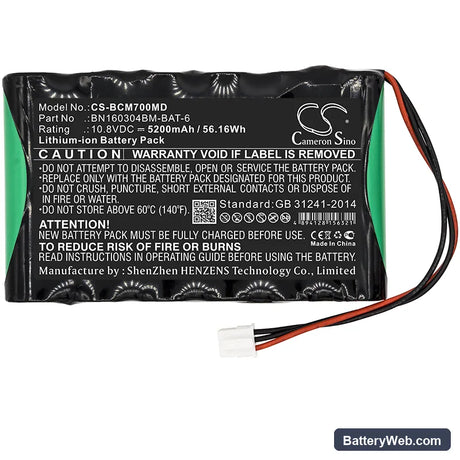 Bionet BM7Vet Main Replacement Battery, 10.8V, 5200mAh, Li-ion 3