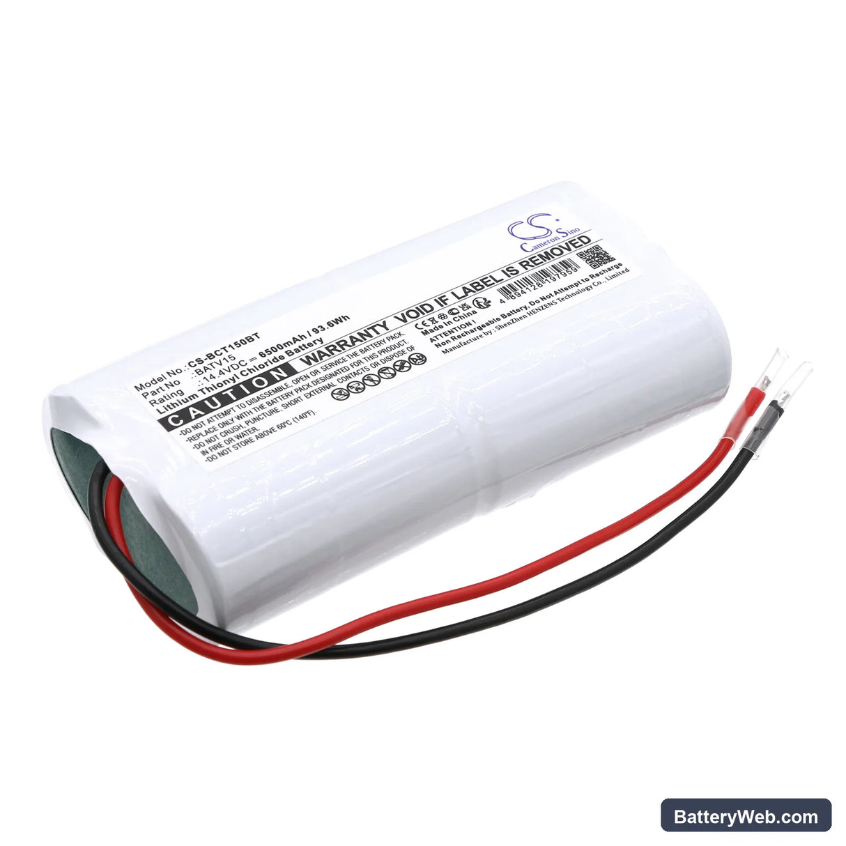 Daitem DC405 Replacement Battery, 14.4V, 6500mAh, Li-SOCl2 1