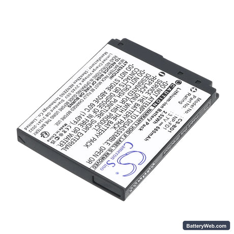Sony Cyber-shot DSC-T200/B Replacement Battery, 3.7V, 680mAh, Li-ion 2