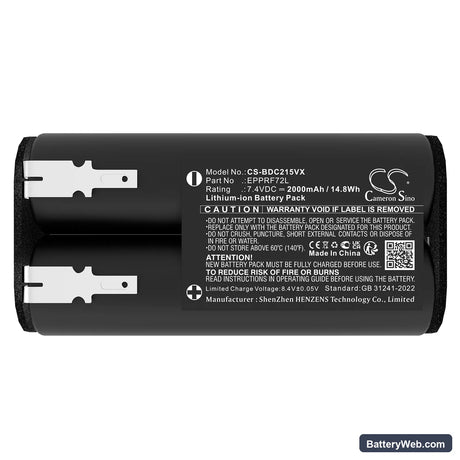 Black+Decker BDCD8GPA-QW Replacement Battery, 7.4V, 2000mAh, Li-ion 5