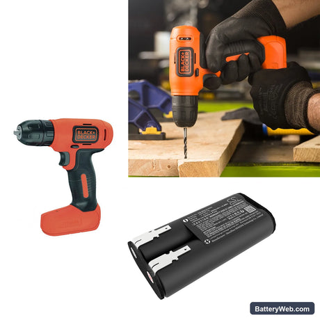 Black+Decker BDCD8GPA-QW Replacement Battery, 7.4V, 2000mAh, Li-ion 6