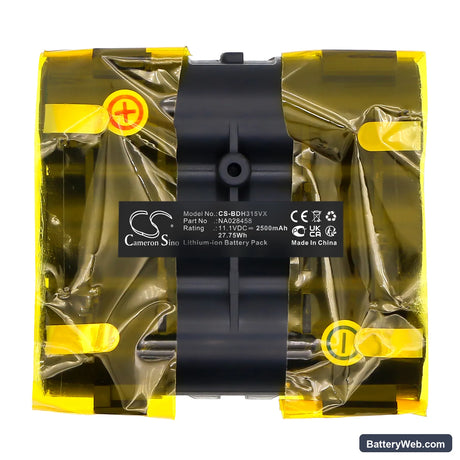 Black+Decker DVJ325J Replacement Battery, 11.1V, 2500mAh, Li-ion 5
