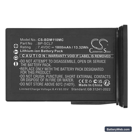 Leica M11 Replacement Battery, 7.4V, 1800mAh, Li-ion 5