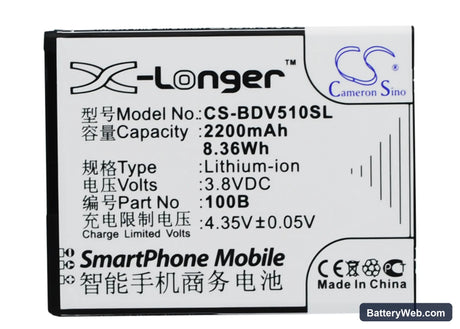 Baidu Cloud V5 Replacement Battery, 3.8V, 2200mAh, Li-ion 1