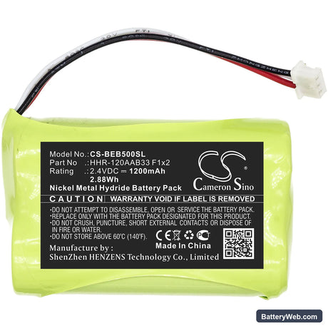 Bang & Olufsen Beo5 Replacement Battery, 2.4V, 1200mAh, Ni-MH 3