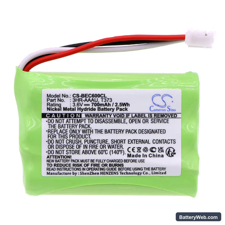 Bang & Olufsen BeoCom 6000 Replacement Battery, 3.6V, 700mAh, Ni-MH 3