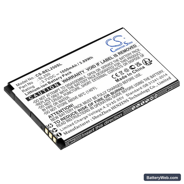Bea-fon SL250 Replacement Battery, 3.7V, 1050mAh, Li-ion 1