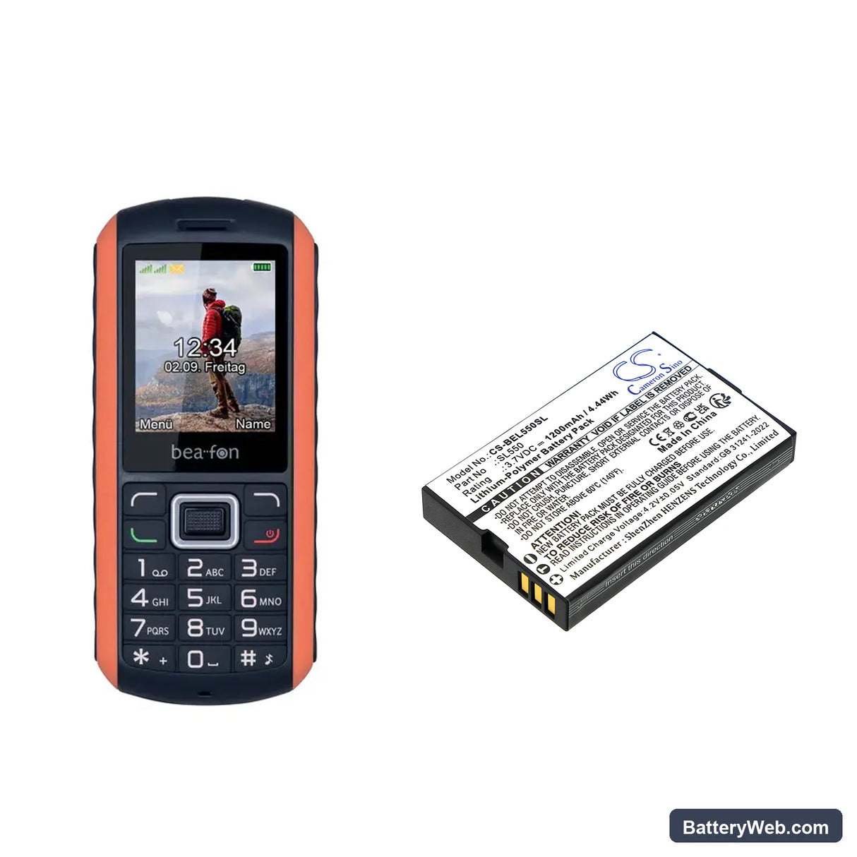 Bea-fon AL550 Replacement Battery, 3.7V, 1200mAh, Li-Polymer 4