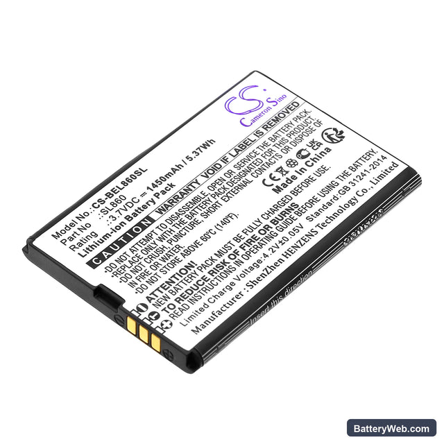 Bea-fon SL860 Touch Replacement Battery, 3.7V, 1450mAh, Li-ion 1