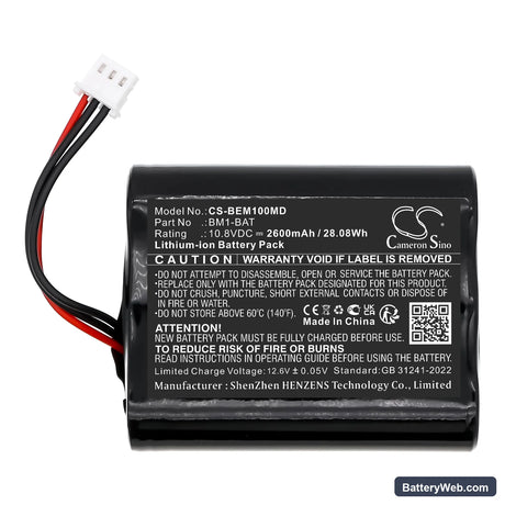 Bionet BM1 Vet Replacement Battery, 10.8V, 2600mAh, Li-ion 3
