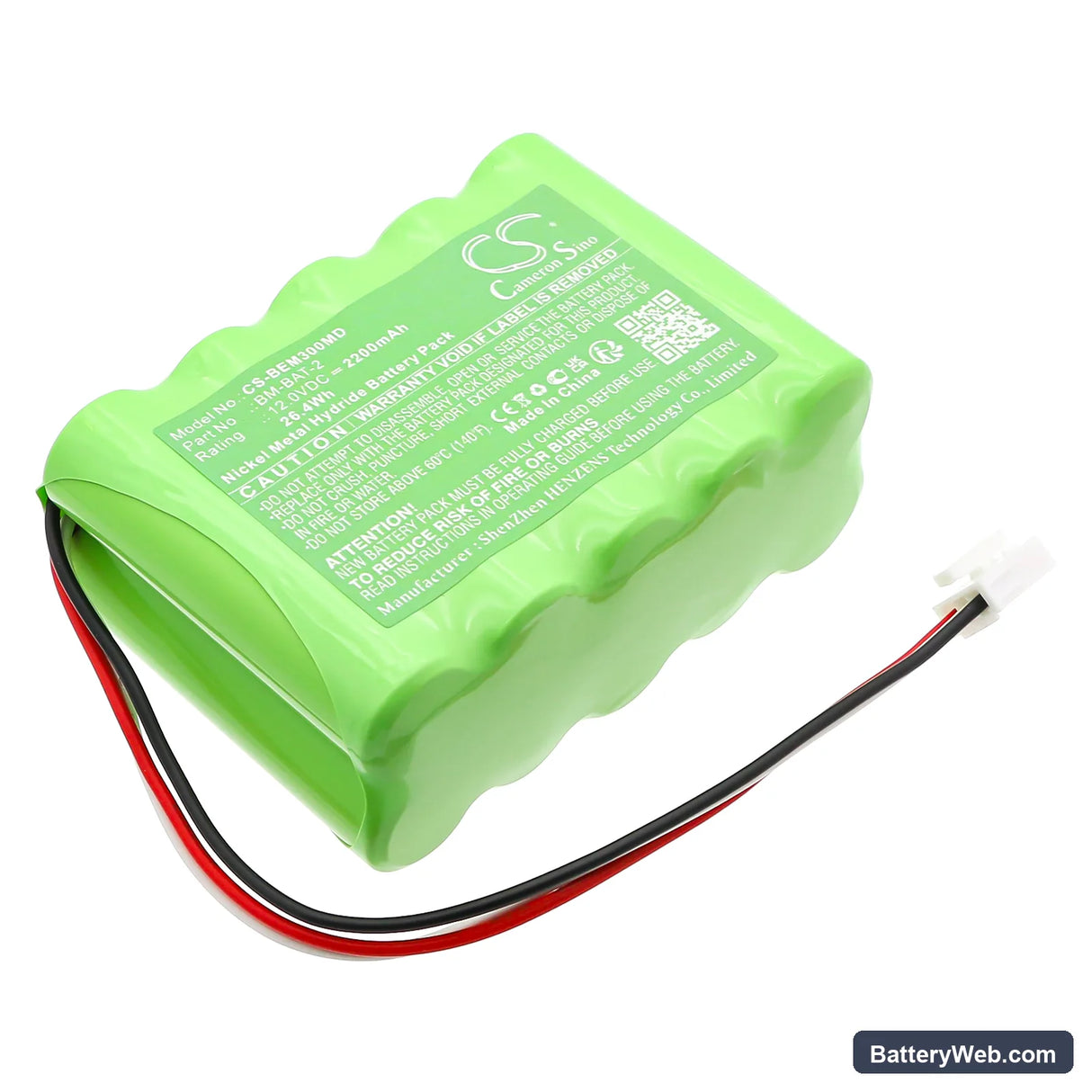 Bionet BM3 Replacement Battery, 12V, 2200mAh, Ni-MH 1