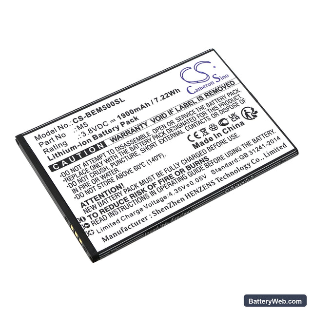 Bea-fon M5 Replacement Battery, 3.8V, 1900mAh, Li-ion 1