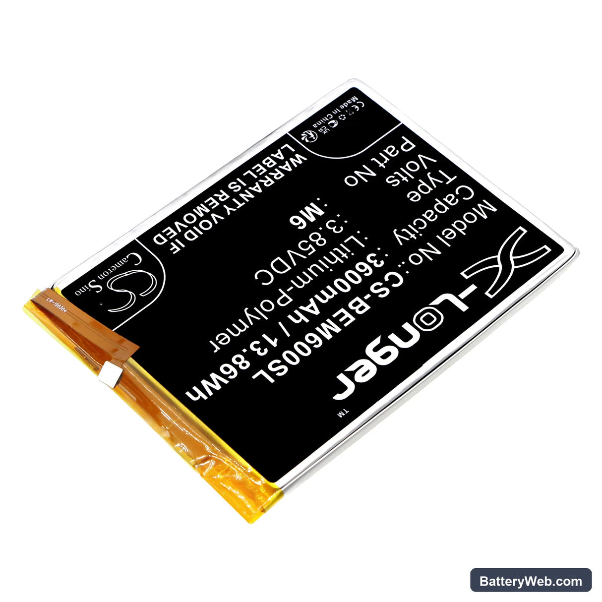 Bea-fon M6 Premium Replacement Battery, 3.85V, 3600mAh, Li-Polymer 2