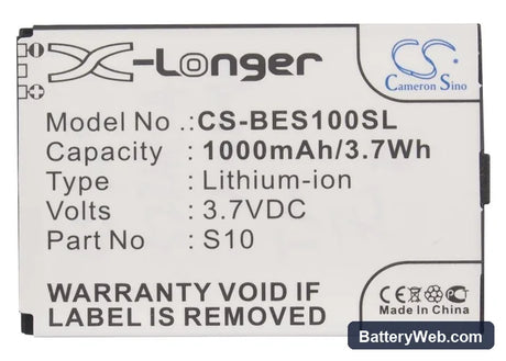 Bea-fon S10 Replacement Battery, 3.7V, 1000mAh, Li-ion 5