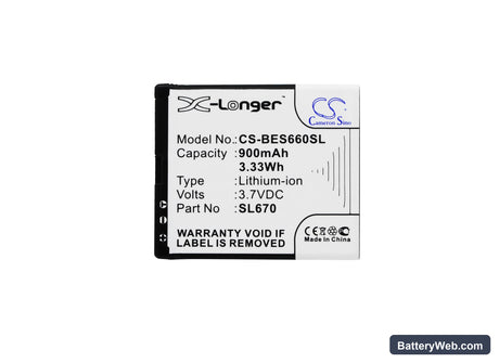 MyPhone Flip 3 Replacement Battery, 3.7V, 900mAh, Li-ion 5
