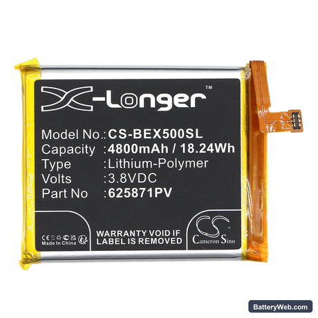 Bea-fon X5 Replacement Battery, 3.8V, 4800mAh, Li-Polymer 3
