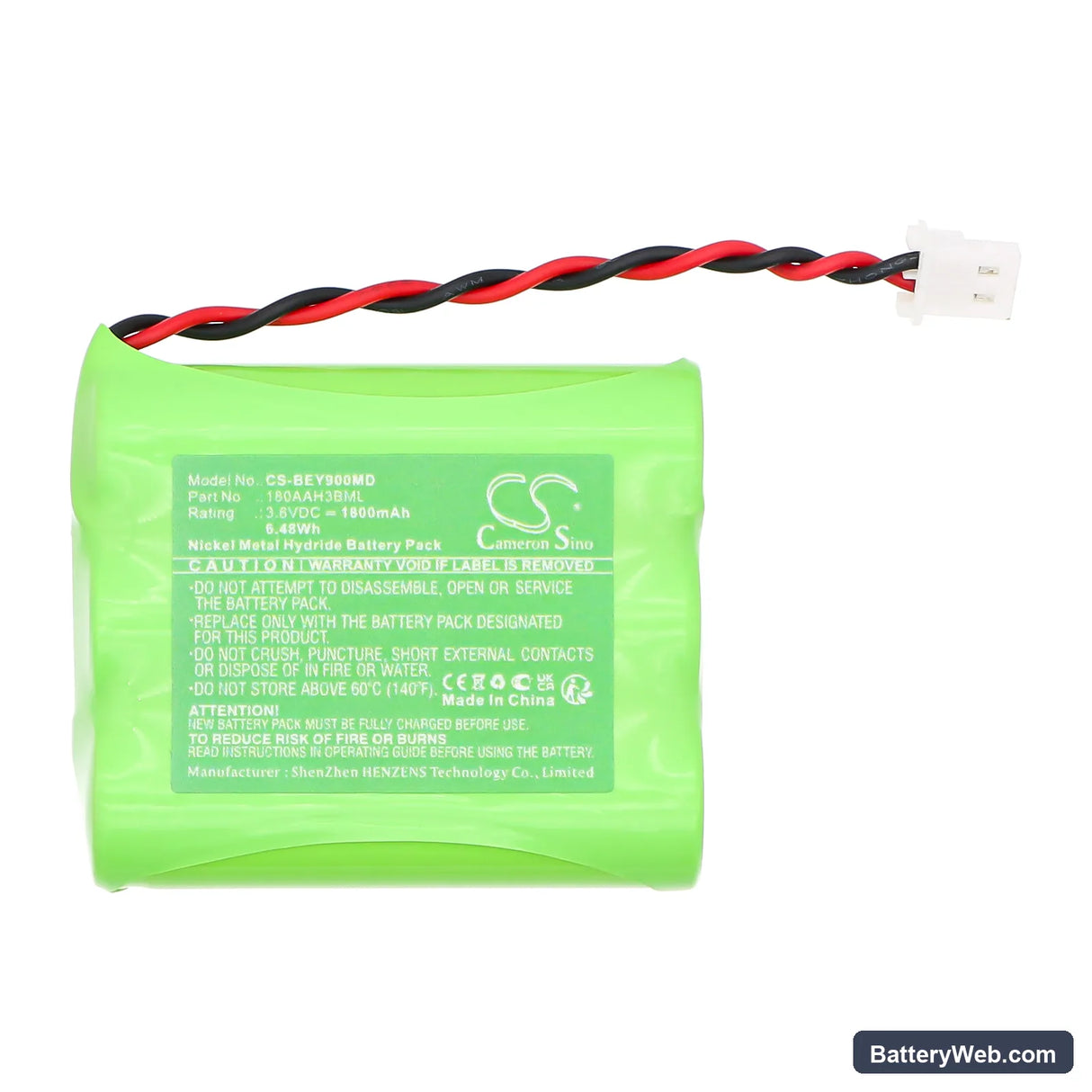 Bionet Oxy9 Vet Replacement Battery, 3.6V, 1800mAh, Ni-MH 3