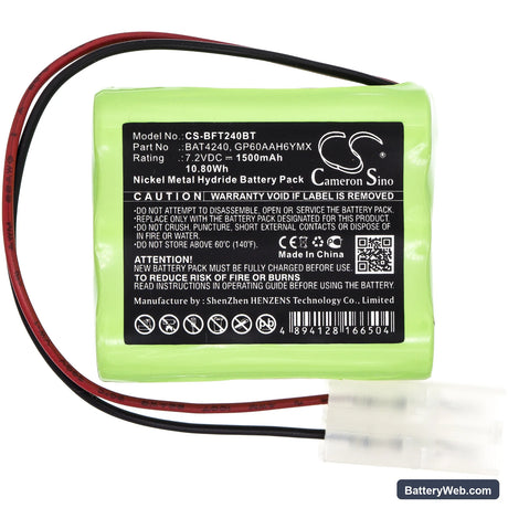 Burley Gas Fire Replacement Battery, 7.2V, 1500mAh, Ni-MH 3