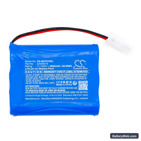 B&G PTT Replacement Battery, 11.1V, 2600mAh, Li-ion 3