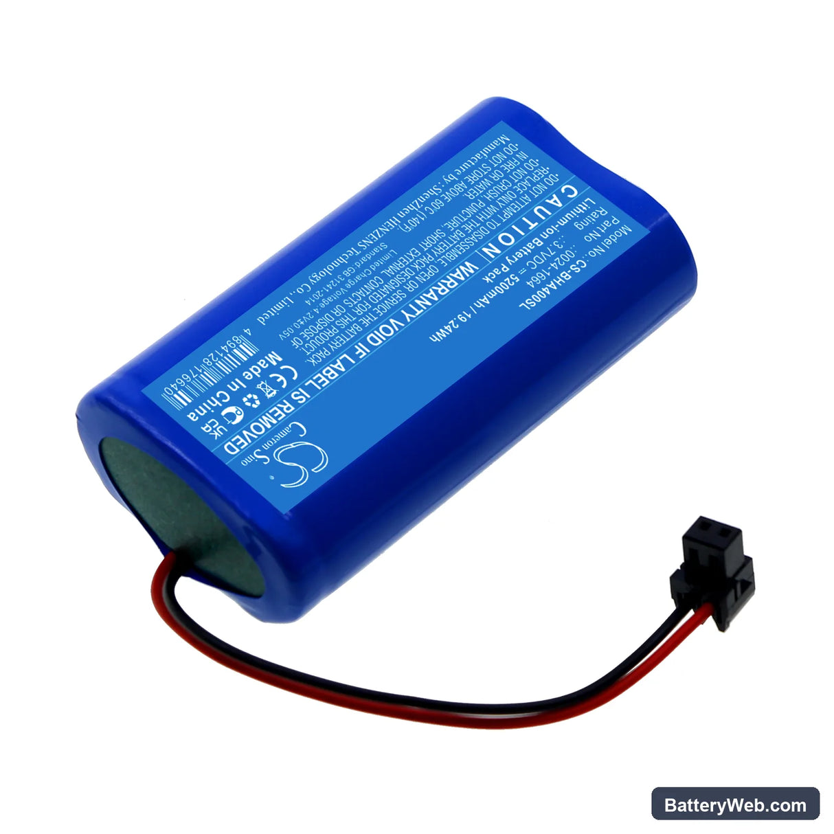 Bacharach PCA-400 Replacement Battery, 3.7V, 5200mAh, Li-ion 2