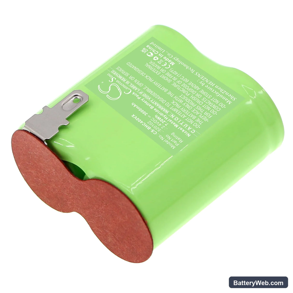 Black&Decker Classic HC 410E Replacement Battery, 2.4V, 3000mAh, Ni-MH 2