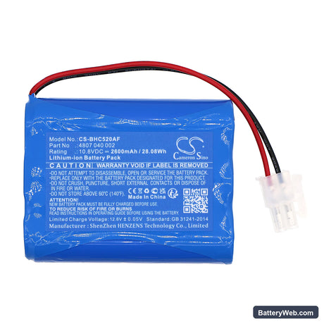 Becker Hazard Control Replacement Battery, 10.8V, 2600mAh, Li-ion 3