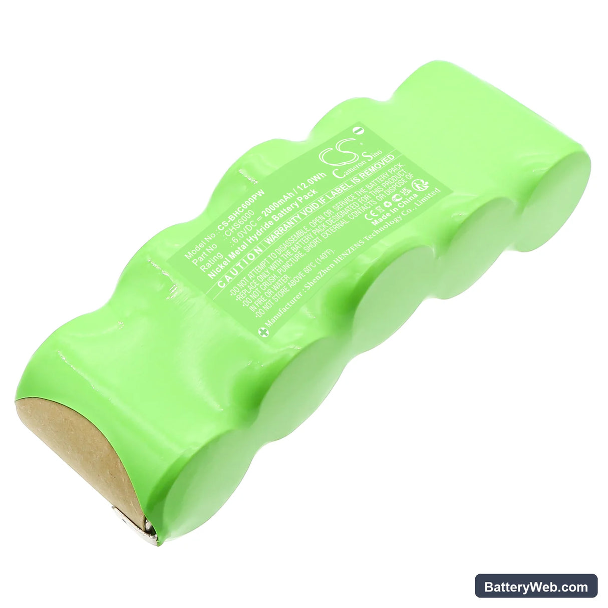 Black & Decker CHS6000 Replacement Battery, 6V, 2000mAh, Ni-MH 1