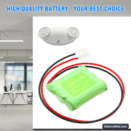 Beghelli 415097000 Replacement Battery, 3.6V, 1500mAh, Ni-MH 6