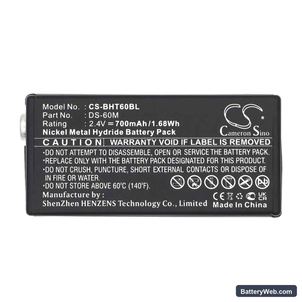 Denso BHT-6000 Replacement Battery, 2.4V, 700mAh, Ni-MH 5