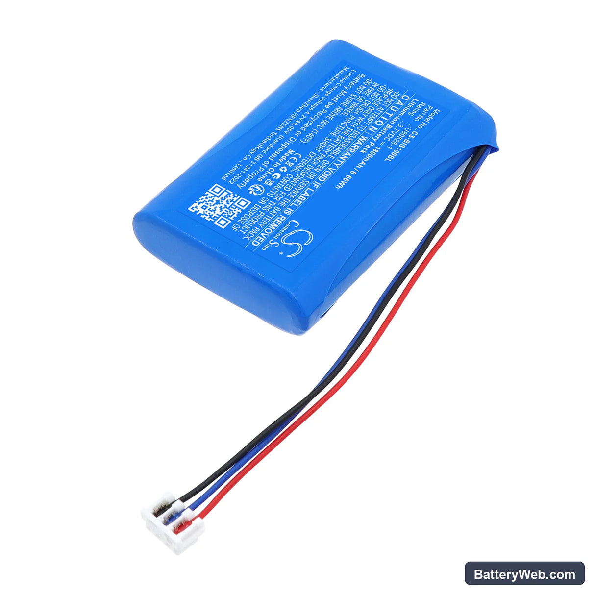 Tyro Indus 1S Wireless E-stop Replacement Battery, 3.7V, 1800mAh, Li-ion 2