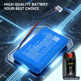 Tyro Indus 1S Wireless E-stop Replacement Battery, 3.7V, 1800mAh, Li-ion 6