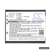 Sony CyberShot DSC-S750 Replacement Battery, 3.7V, 770mAh, Li-ion 5