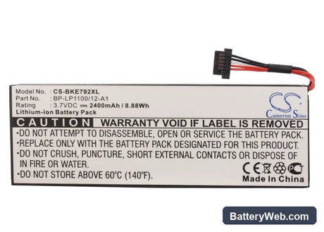 Becker Traffic Assist 7928 Replacement Battery, 3.7V, 2400mAh, Li-ion 6