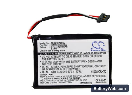 Becker Traffic Assist Highspeed II 7988 Replacement Battery, 3.7V, 1200mAh, Li-ion 5