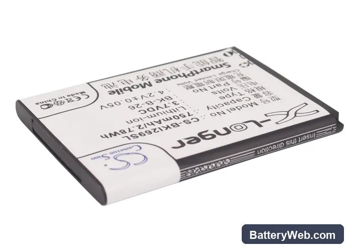 BBK I269 Replacement Battery, 3.7V, 750mAh, Li-ion 2