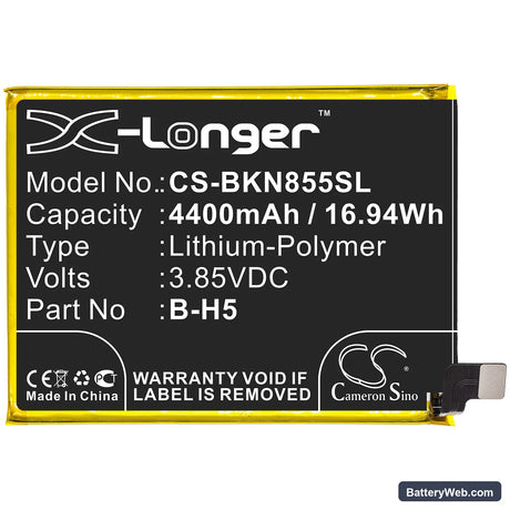 Vivo iQOO Neo 855S Racing Replacement Battery, 3.85V, 4400mAh, Li-Polymer 3