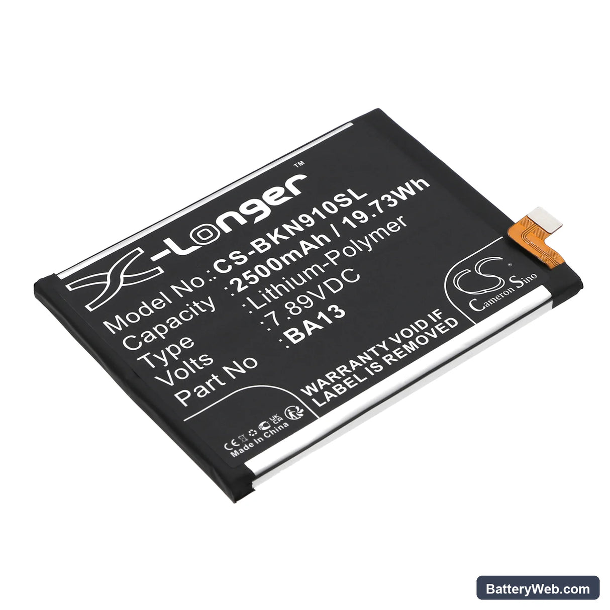 Vivo IQOO Neo 9 pro Replacement Battery, 7.89V, 2500mAh, Li-Polymer 1