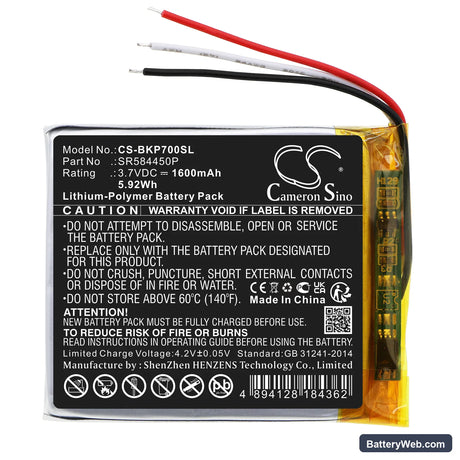 Becker Transit 7SL EU Replacement Battery, 3.7V, 1600mAh, Li-Polymer 3