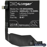 Vivo iQOO 3 Replacement Battery, 3.85V, 4400mAh, Li-Polymer 3