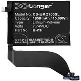 Vivo IQOO 7 Replacement Battery, 7.74V, 1950mAh, Li-Polymer 3