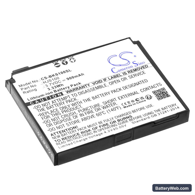 Becker HJS 100 Replacement Battery, 3.7V, 900mAh, Li-ion 1