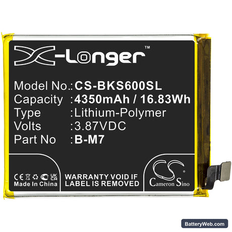 Vivo S6 5G Replacement Battery, 3.87V, 4350mAh, Li-Polymer 3