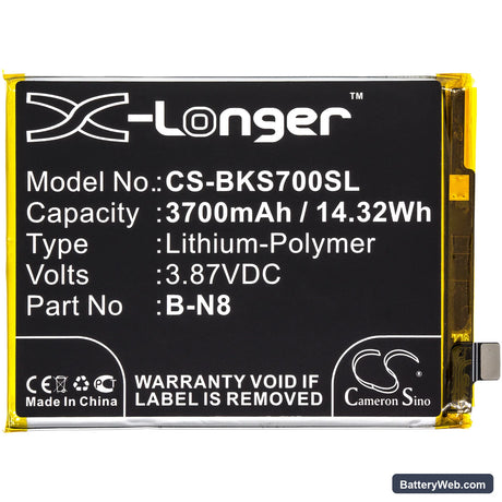Vivo S7 5G Replacement Battery, 3.87V, 3700mAh, Li-Polymer 3