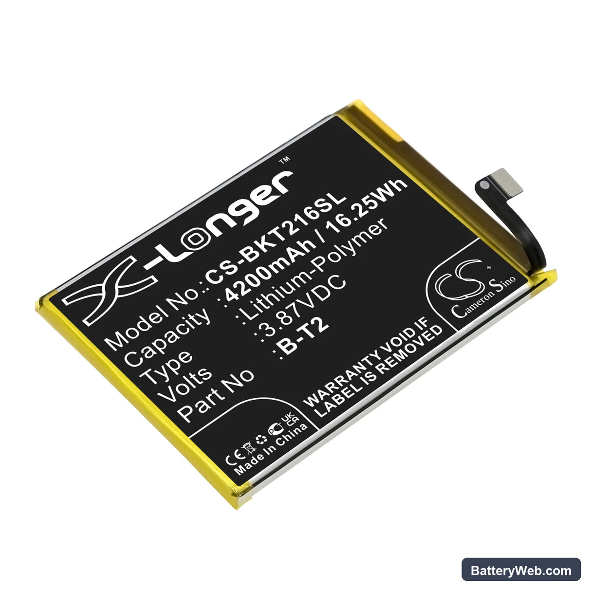 Vivo S12 Pro Replacement Battery, 3.87V, 4200mAh, Li-Polymer 1