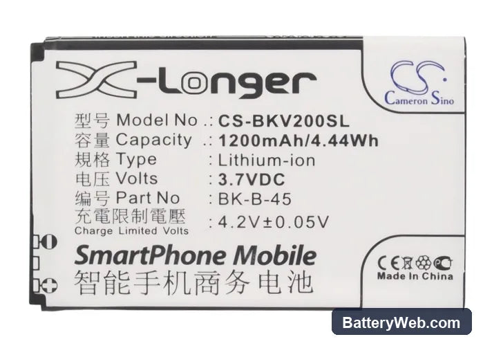 BBK VIVO S1 Replacement Battery, 3.7V, 1200mAh, Li-ion 5