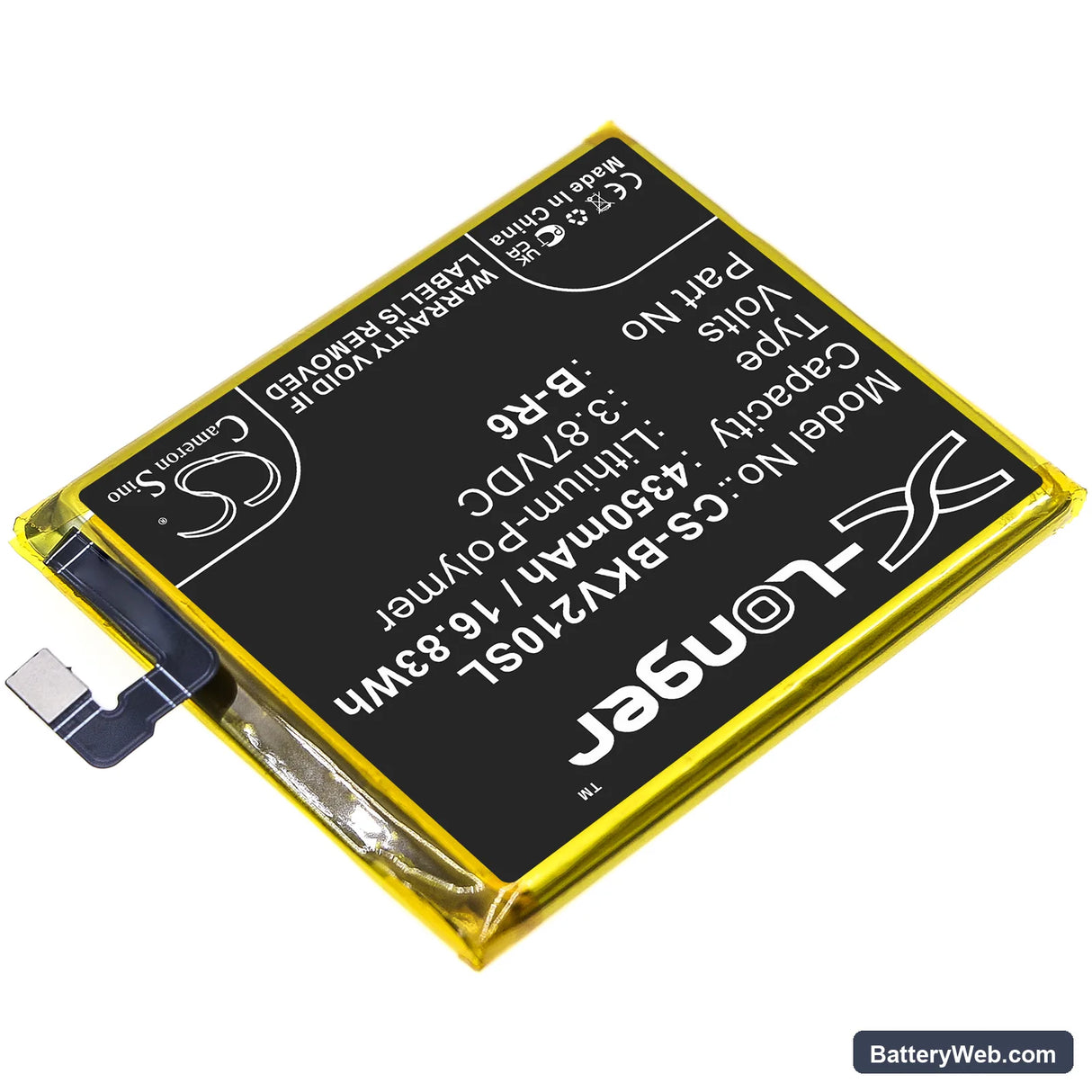 Vivo X70 Pro Replacement Battery, 3.87V, 4350mAh, Li-Polymer 2