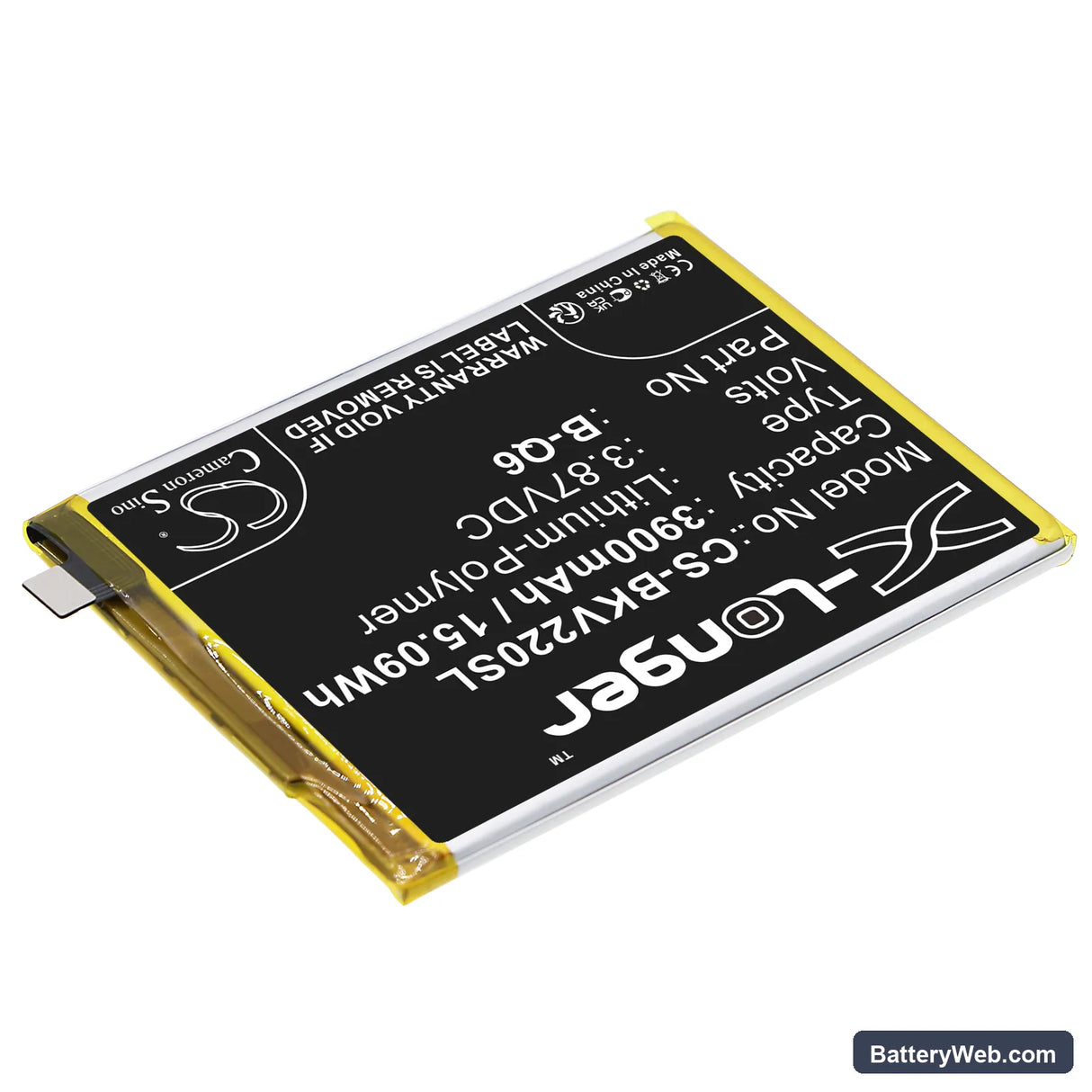 Vivo V21e Replacement Battery, 3.87V, 3900mAh, Li-Polymer 2